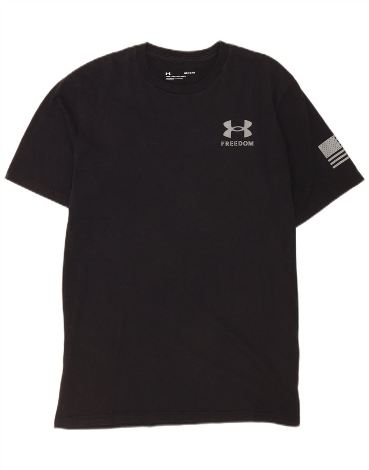 Camiseta gráfica masculina Under Armour Top médio preto esportivo