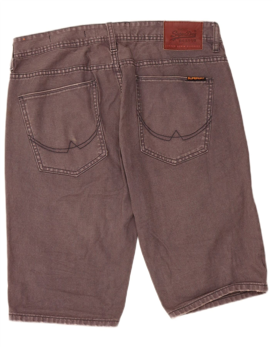 Shorts jeans masculinos SUPERDRY Slim Fit W34 grande algodão cinza
