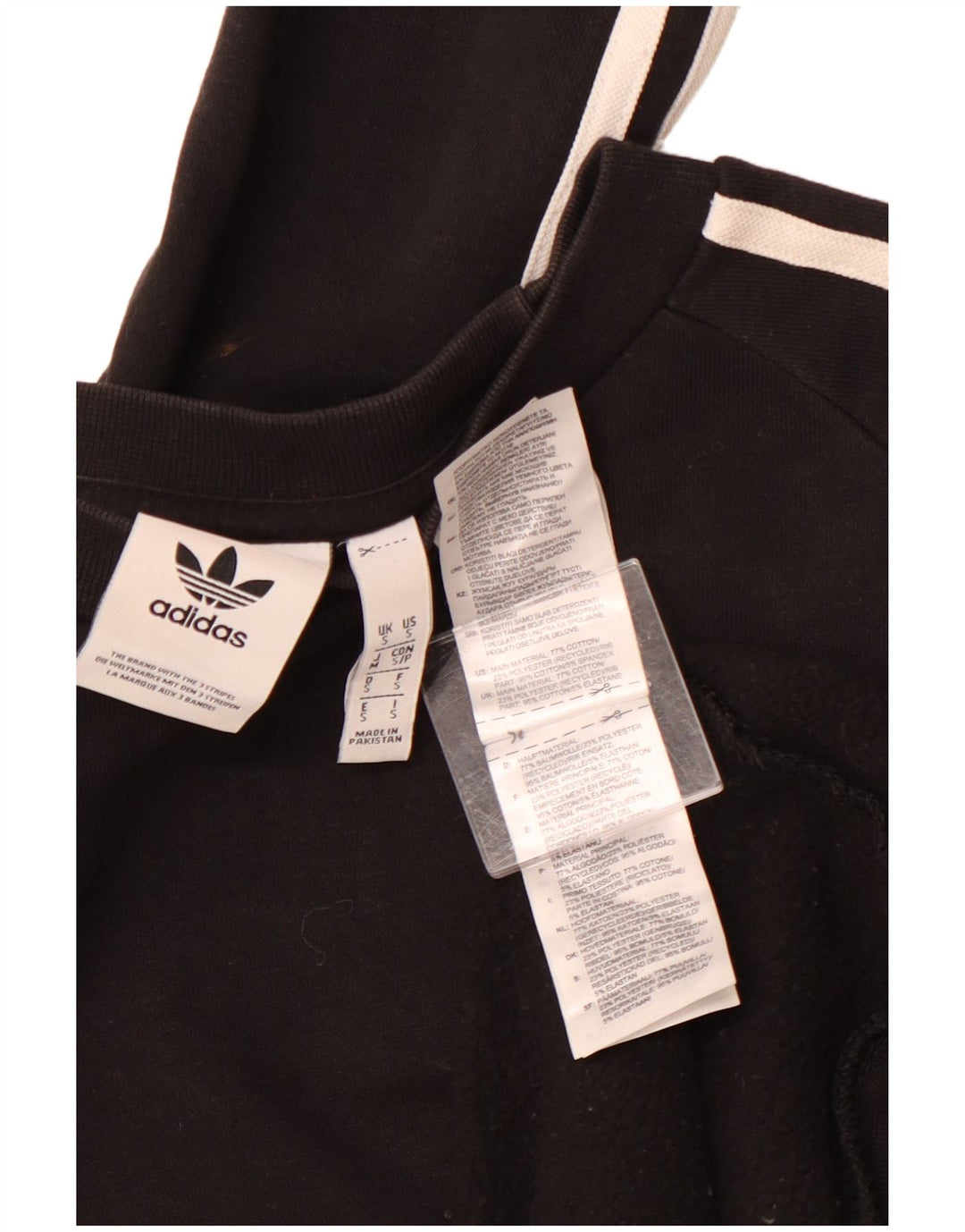 ADIDAS Mens Moletom Jumper Pequeno Algodão Preto
