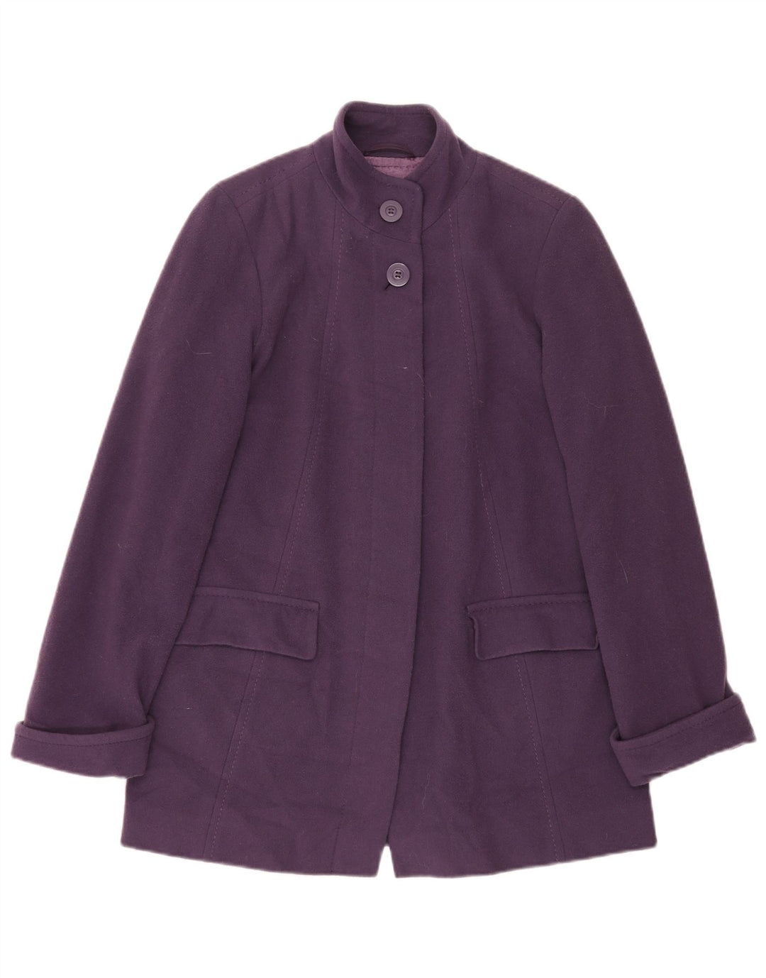 Sobretudo feminino Marks & Spencer grande tamanho UK 10 pequeno roxo lã nova