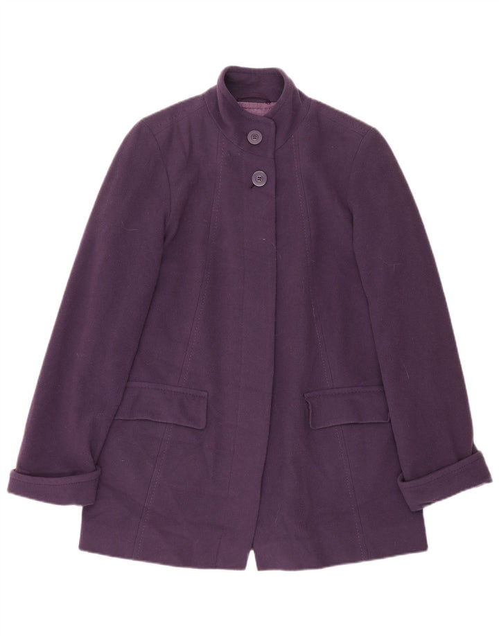 Sobretudo feminino Marks & Spencer grande tamanho UK 10 pequeno roxo lã nova