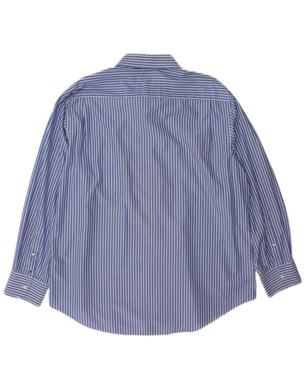 Camisa masculina Tommy Hilfiger tamanho 34/3518 2XL algodão listrado azul