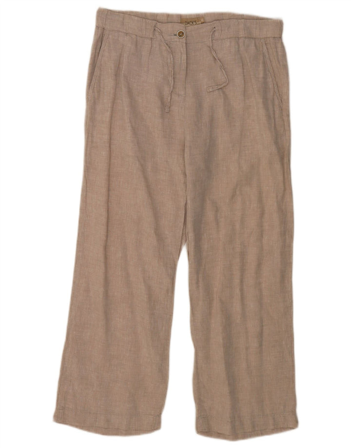 Calça feminina Dack com ajuste relaxado médio W28 L25 bege