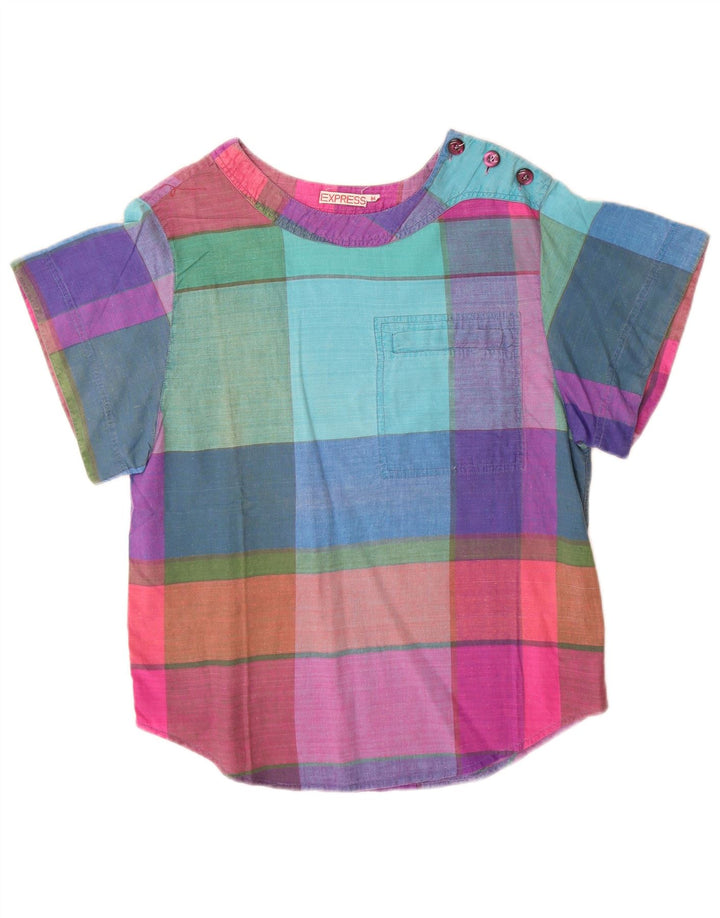 Blusa feminina Express UK 14 algodão xadrez médio multicolorido