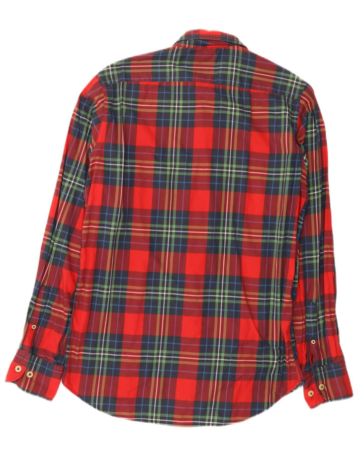Camisa masculina casual Massimo Dutti xadrez médio vermelho