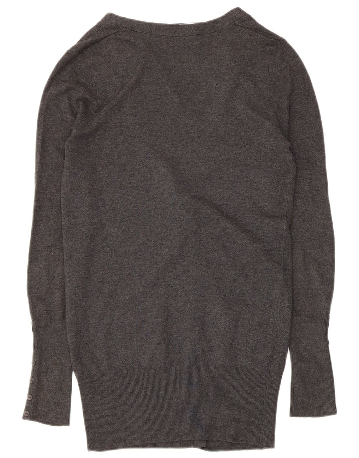 Suéter cardigã feminino Zara Reino Unido 12 rayon cinza médio