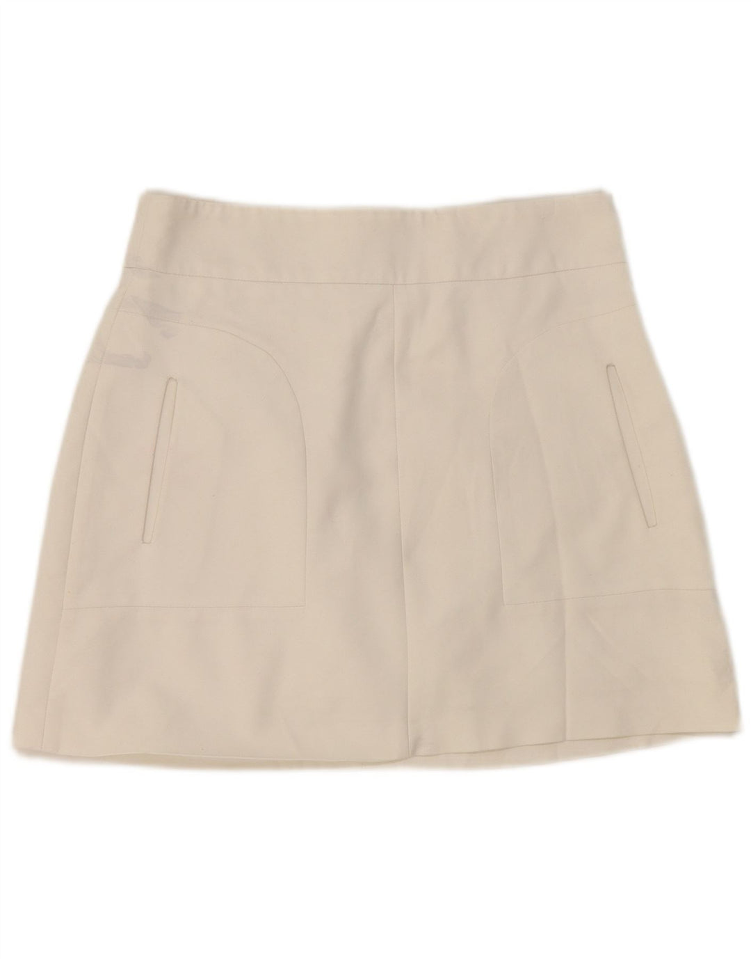 Mini saia feminina Zara médio W28 algodão branco