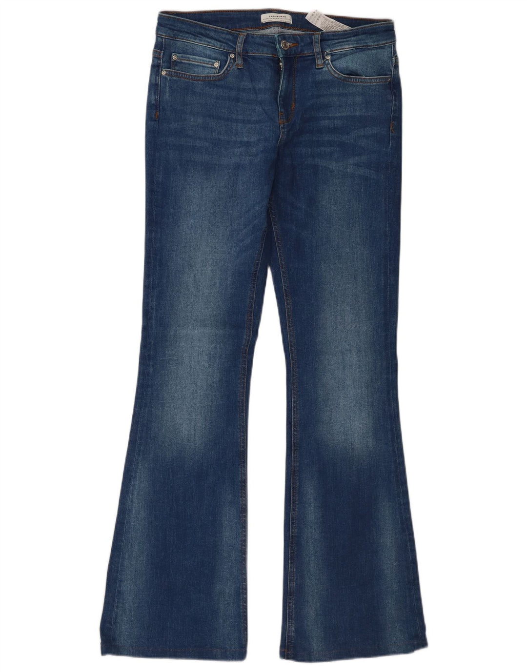 Zara Jeans feminino queimado EU 38 pequeno W28 L32 algodão azul