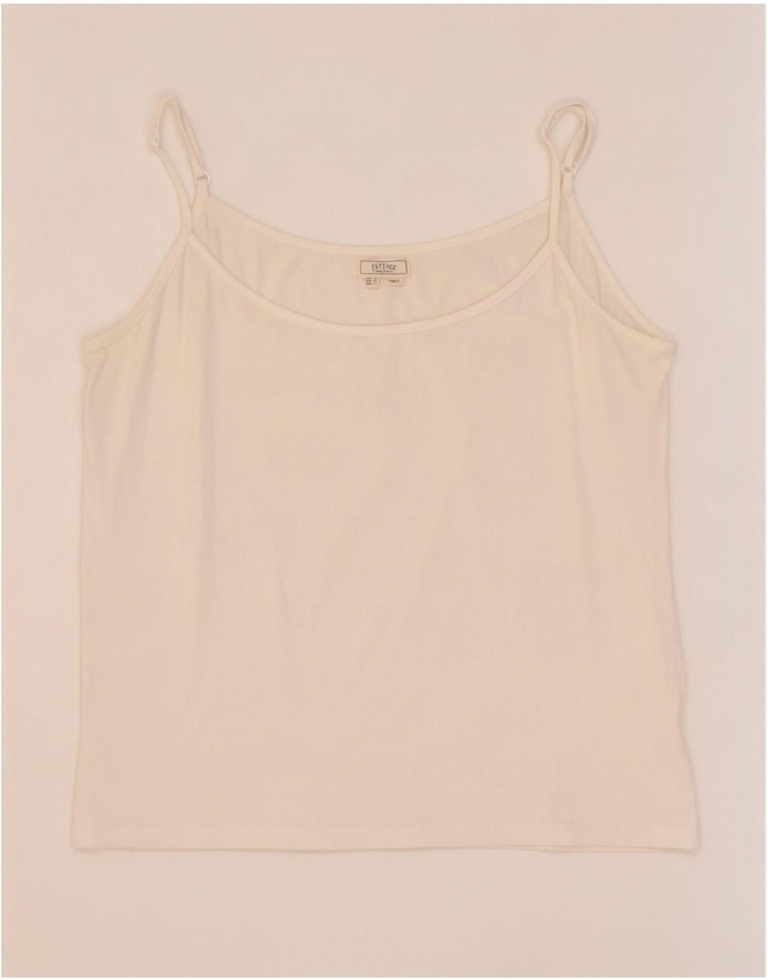 Fat Face Womens Cami Top UK 14 Grande Algodão Branco