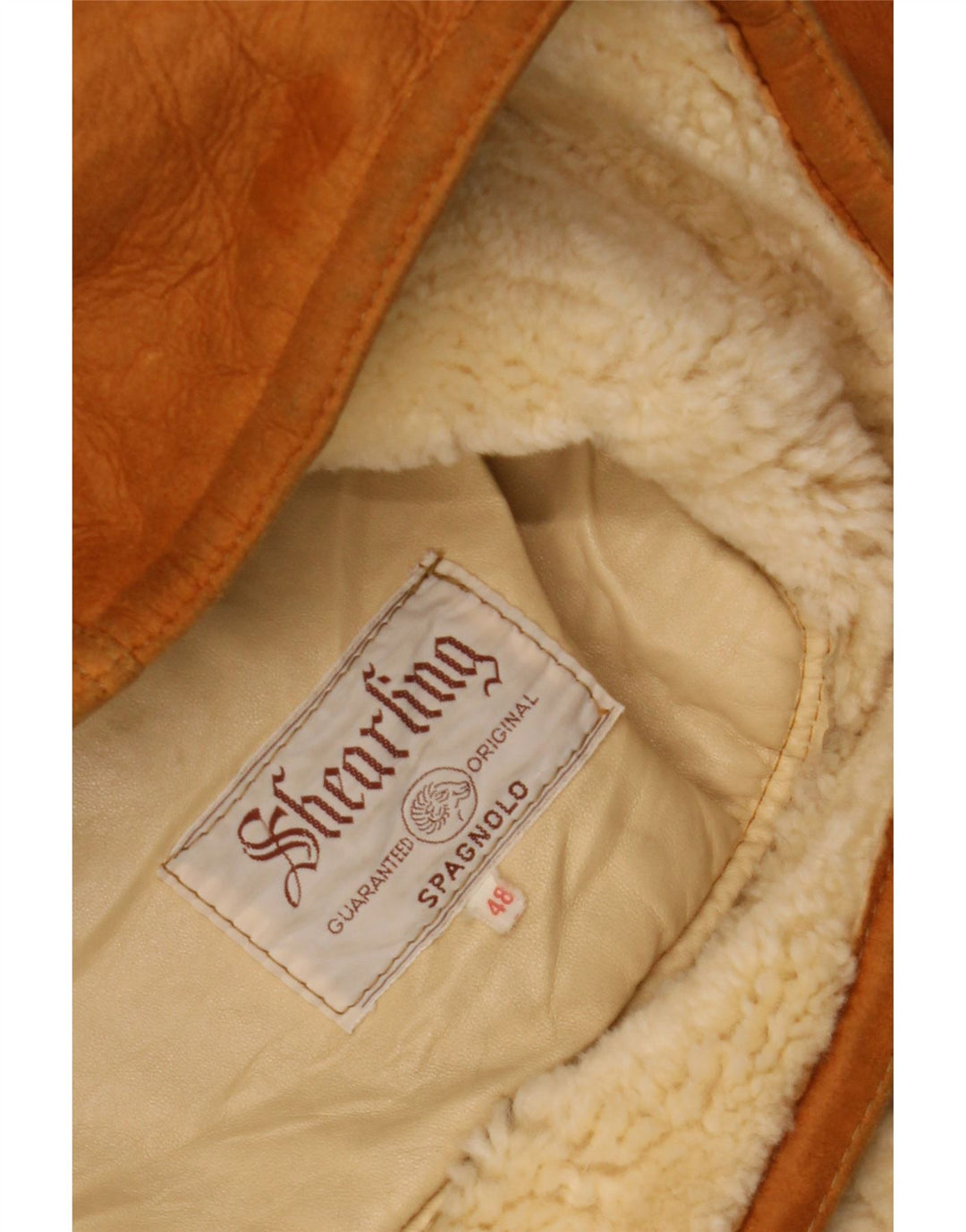Jaqueta masculina vintage Shearling IT 48 marrom médio