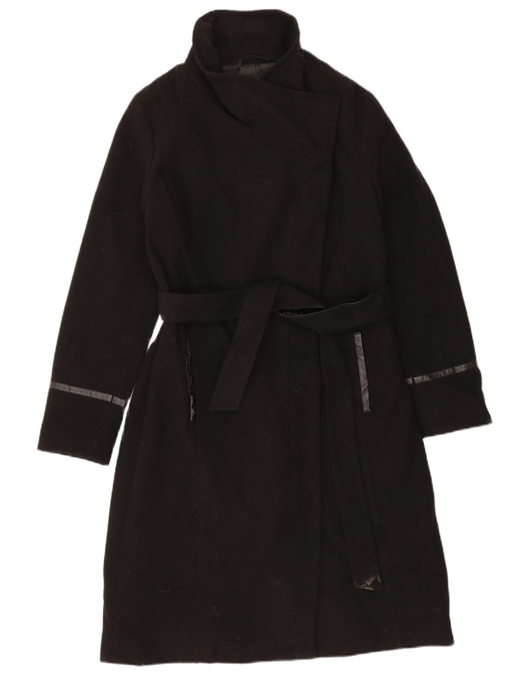 Sobretudo feminino Oasis UK 16 grande poliéster preto