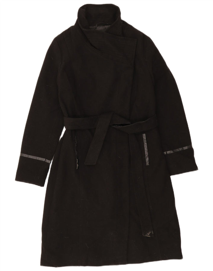 Sobretudo feminino Oasis UK 16 grande poliéster preto