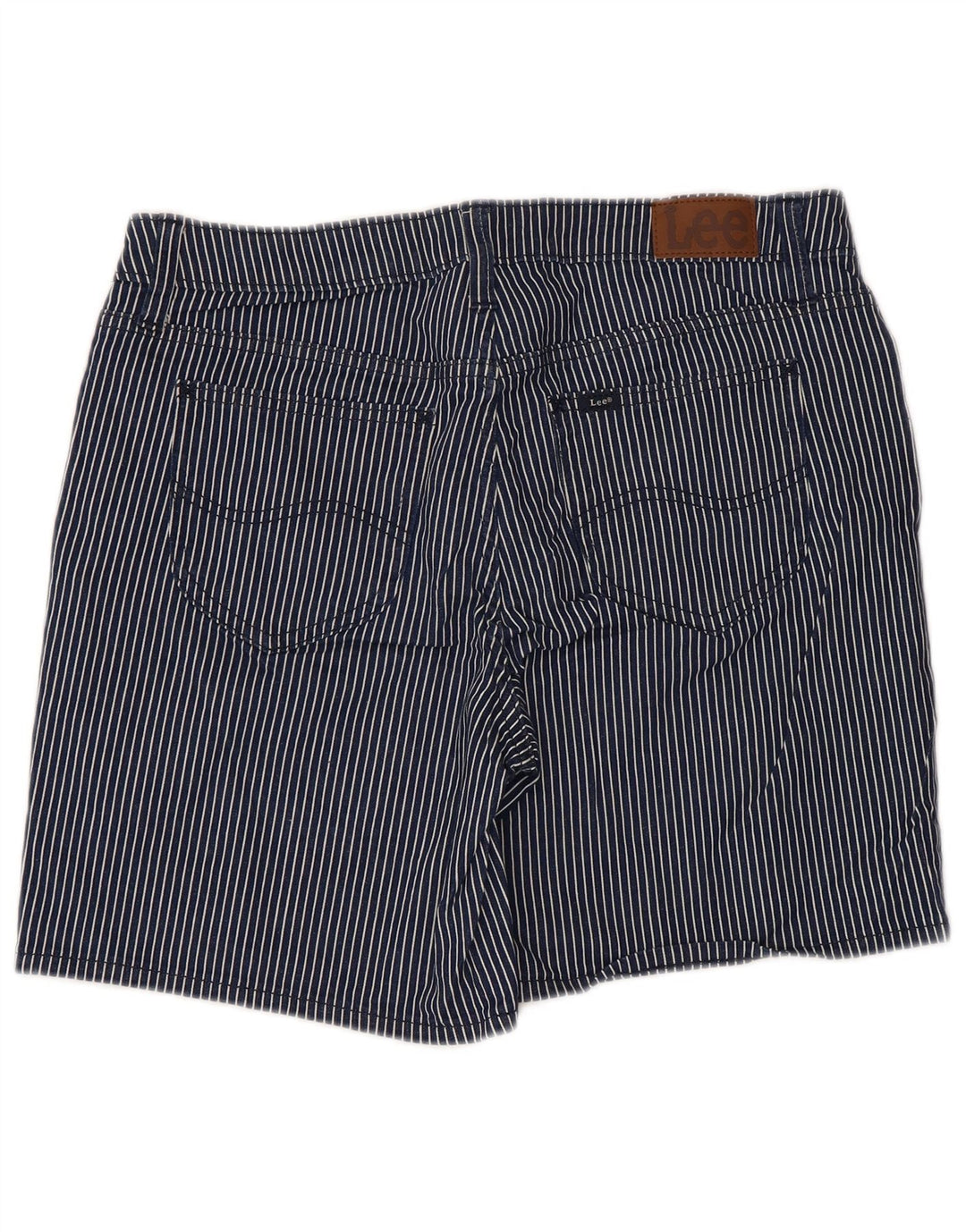 Shorts feminino Lee de cintura média, ajuste regular, casual, W34, grande, azul marinho, listrado