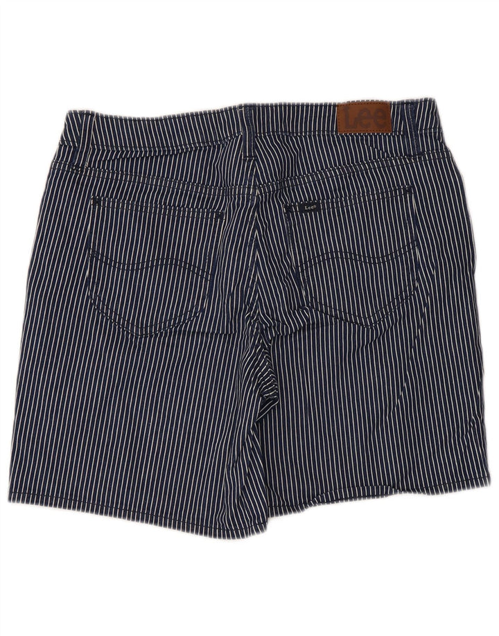 Shorts feminino Lee de cintura média, ajuste regular, casual, W34, grande, azul marinho, listrado