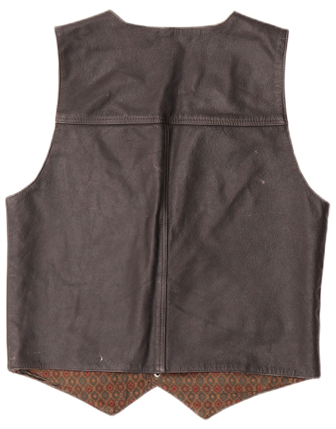 Colete de couro masculino vintage pequeno couro preto
