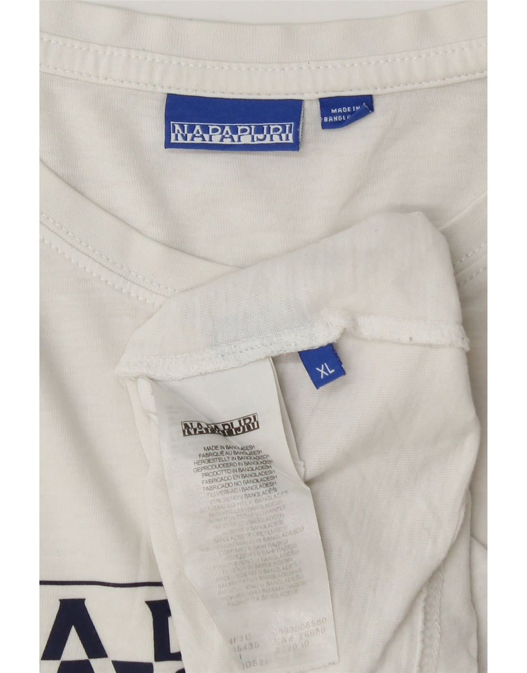 Camiseta masculina gráfica Napapijri XL algodão branco