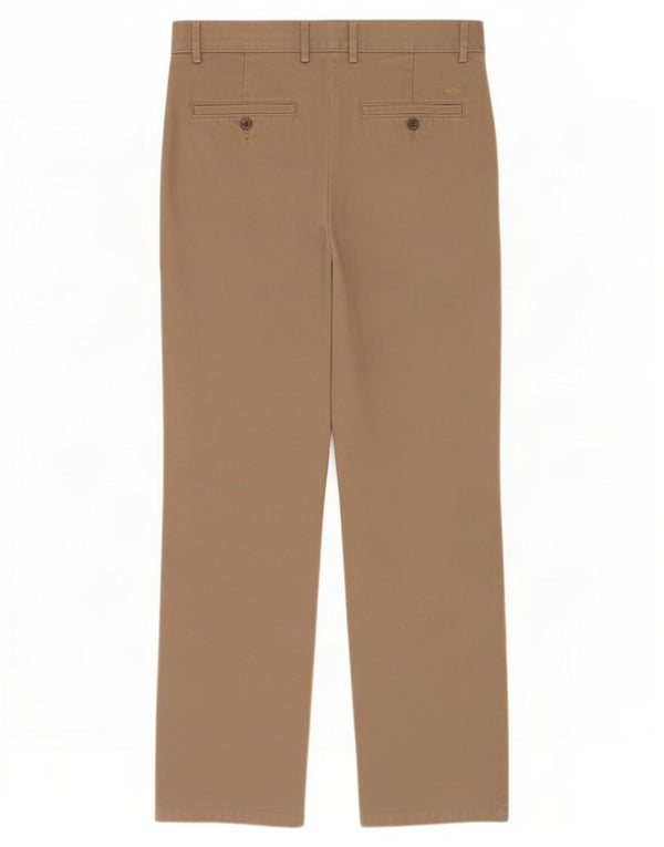 Calças Dockers masculinas retas Chino W32 L32 algodão bege