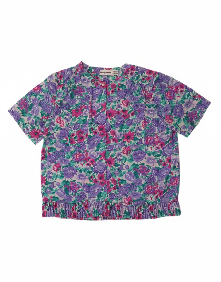 Blusa feminina ALFRED DUNNER US 12 grande floral multicolorida