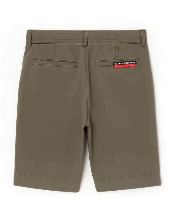 Superdry Mens Chino Shorts Médio W30 Algodão Verde