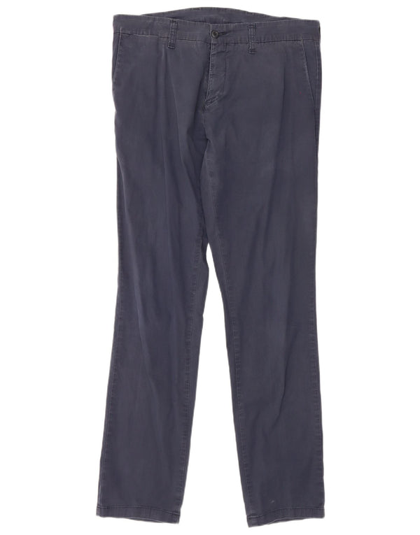 Carhartt Mens Slim Chino Trousers W34 L34 Navy Blue Cotton