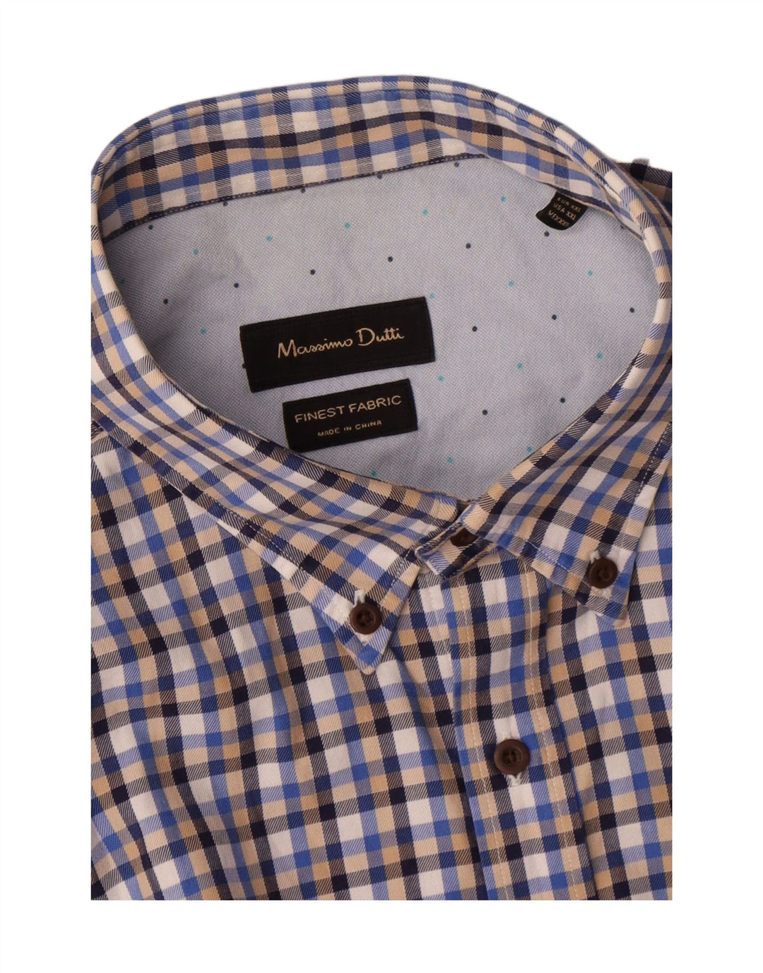 Camisa masculina Massimo Dutti 2XL xadrez azul