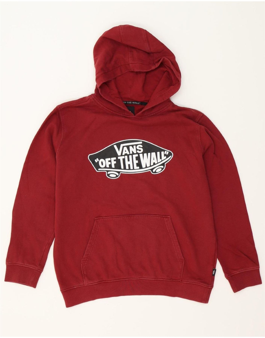 VANS Womens Graphic Hoodie Jumper UK 18 XL Burgundy Cotton Vintage Vans and Second-Hand Vans from Messina Hembry 