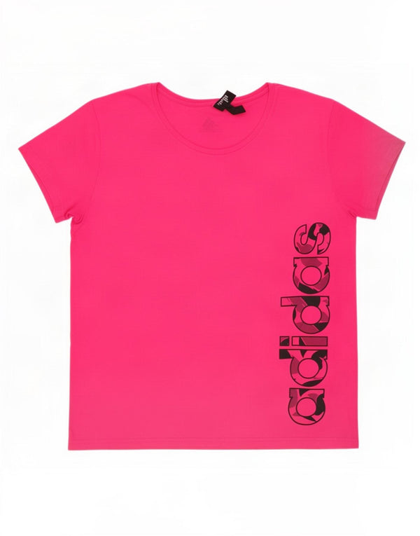 Adidas Camiseta Feminina Graphic Top UK 20/22 XL Algodão Rosa