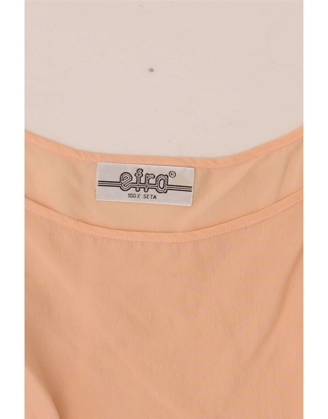 Blusa feminina vintage sem mangas UK 12 seda rosa médio