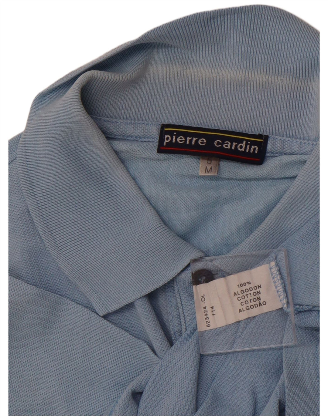 Camisa polo masculina PIERRE CARDIN algodão azul médio
