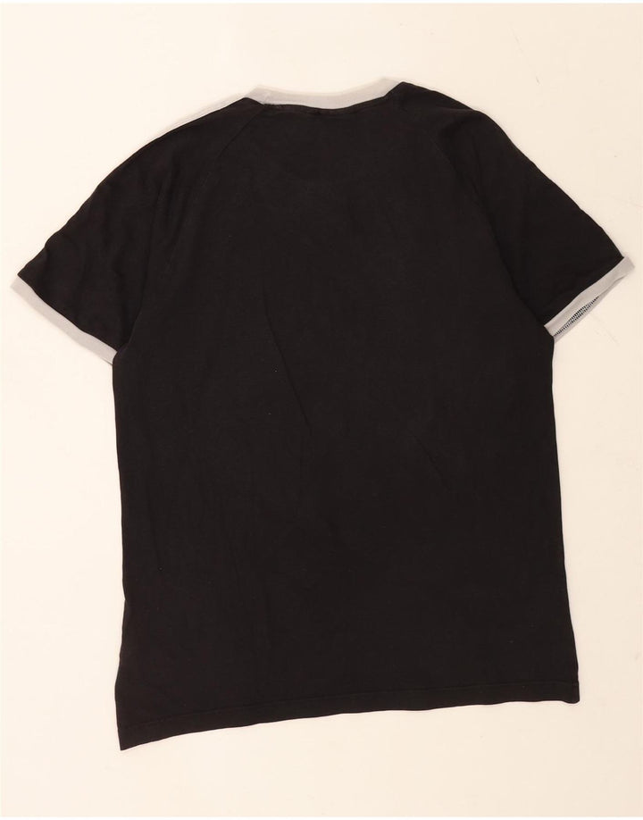 Adidas Mens Camiseta Top Médio Algodão Preto