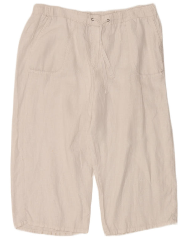 Calça capri feminina de cintura alta Marks & Spencer Reino Unido 16 grande W36 L21 branca