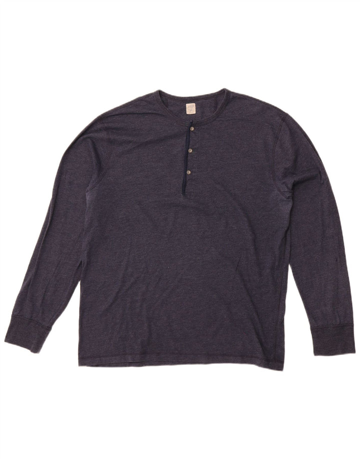 J. Crew Top masculino de manga comprida XL azul marinho algodão