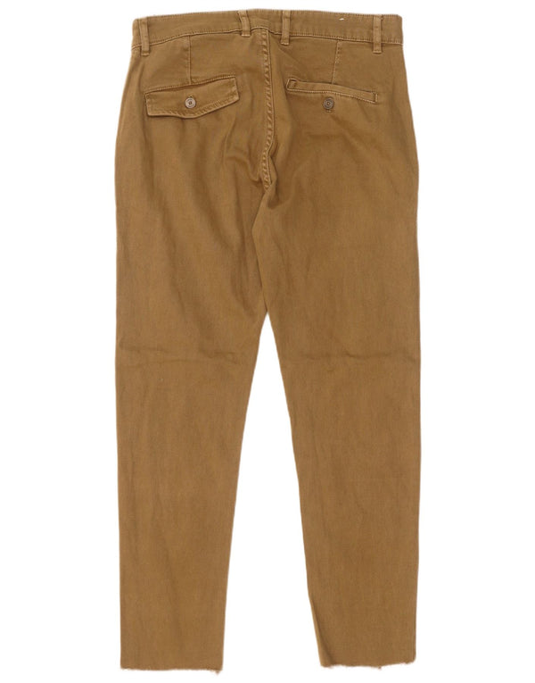 Zara Mens Slim Chino Trousers EU 38 Small W30 L26 Khaki Cotton