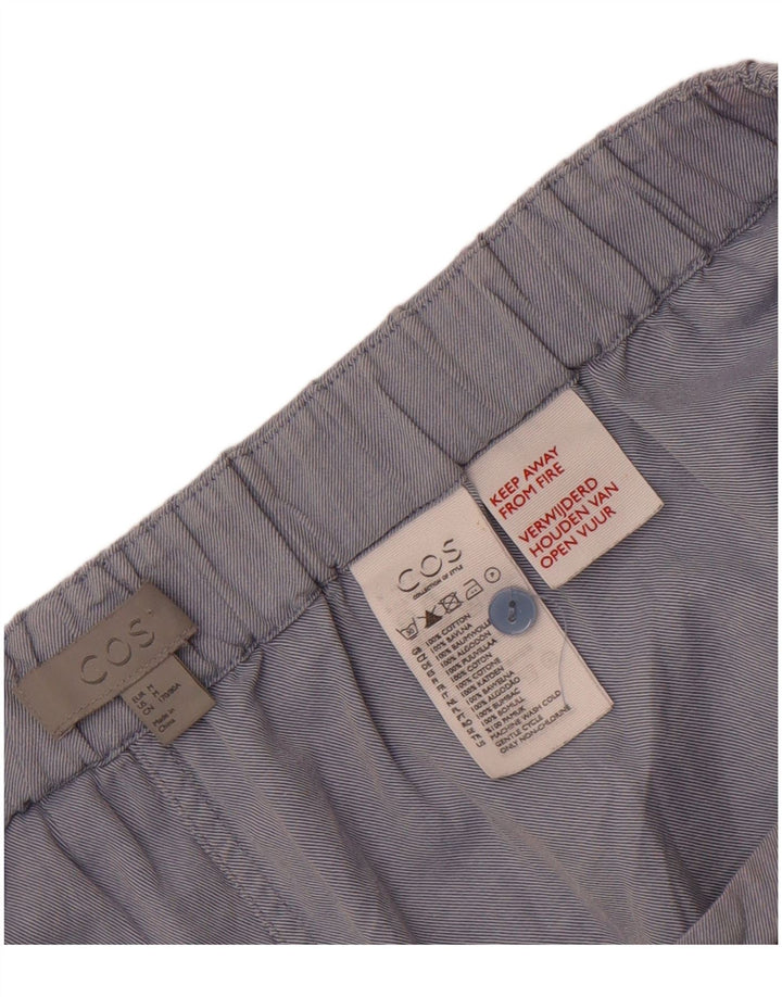Calça feminina reta casual COS médio W30 L29 algodão azul