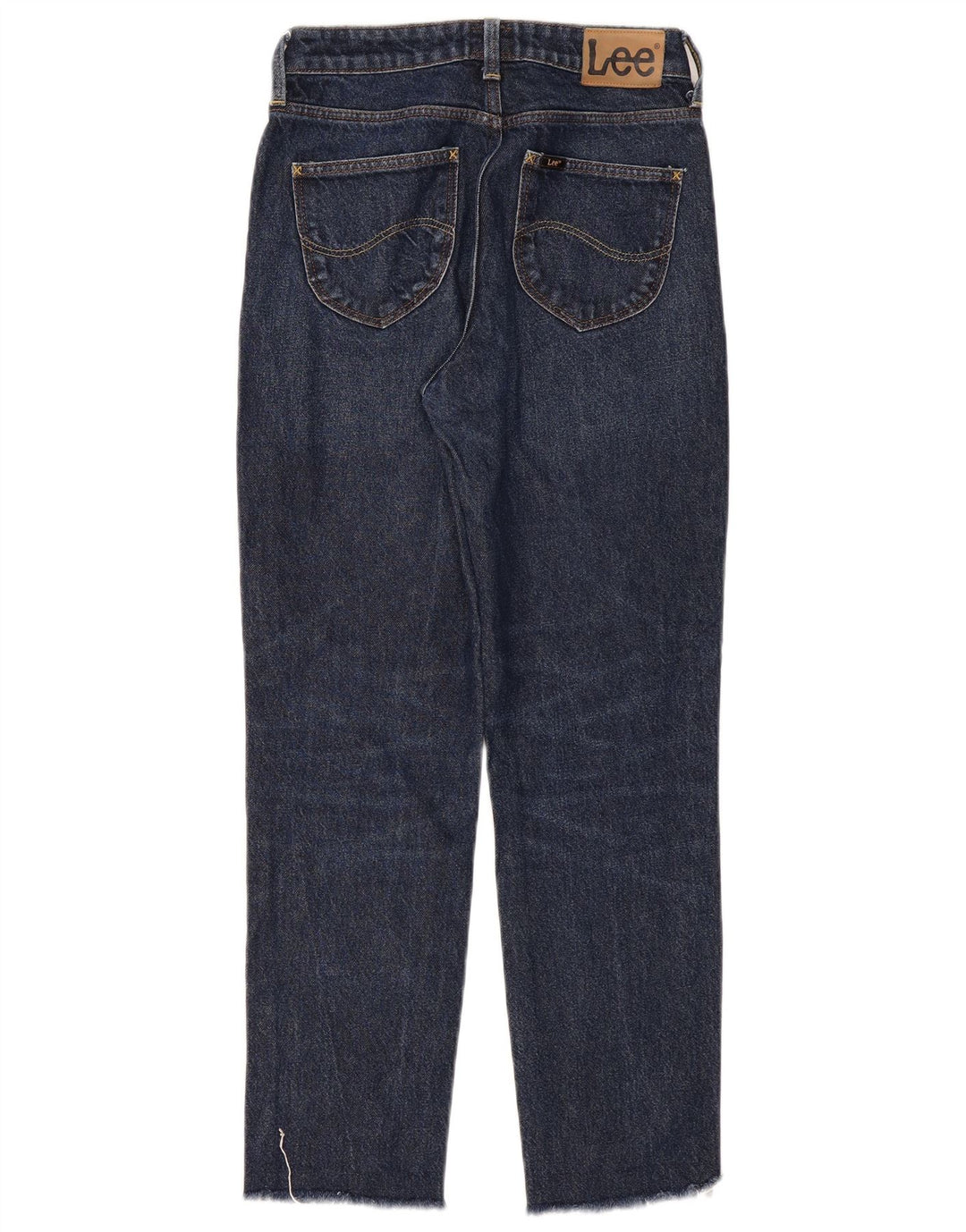 Lee Womens Mom Straight Jeans W25 L27 Azul Marinho Algodão