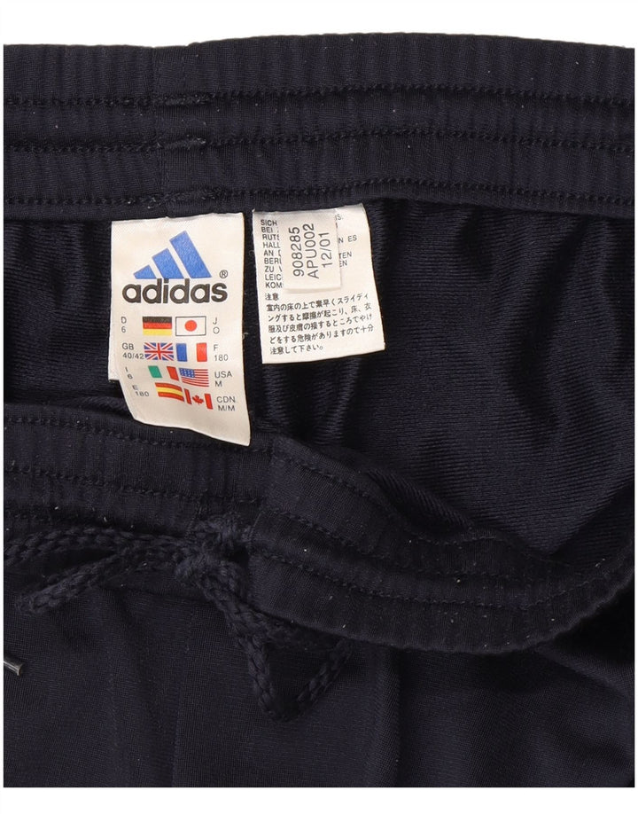Calças de treino masculinas Adidas UK 40/42 poliéster azul marinho médio