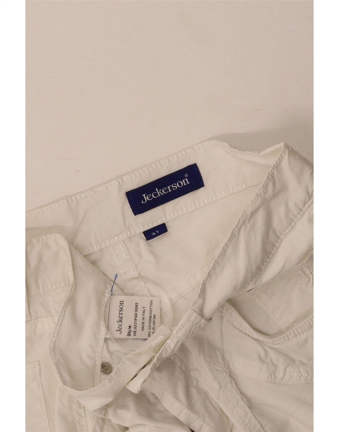 Bermuda feminina JECKERSON casual W31 algodão branco médio