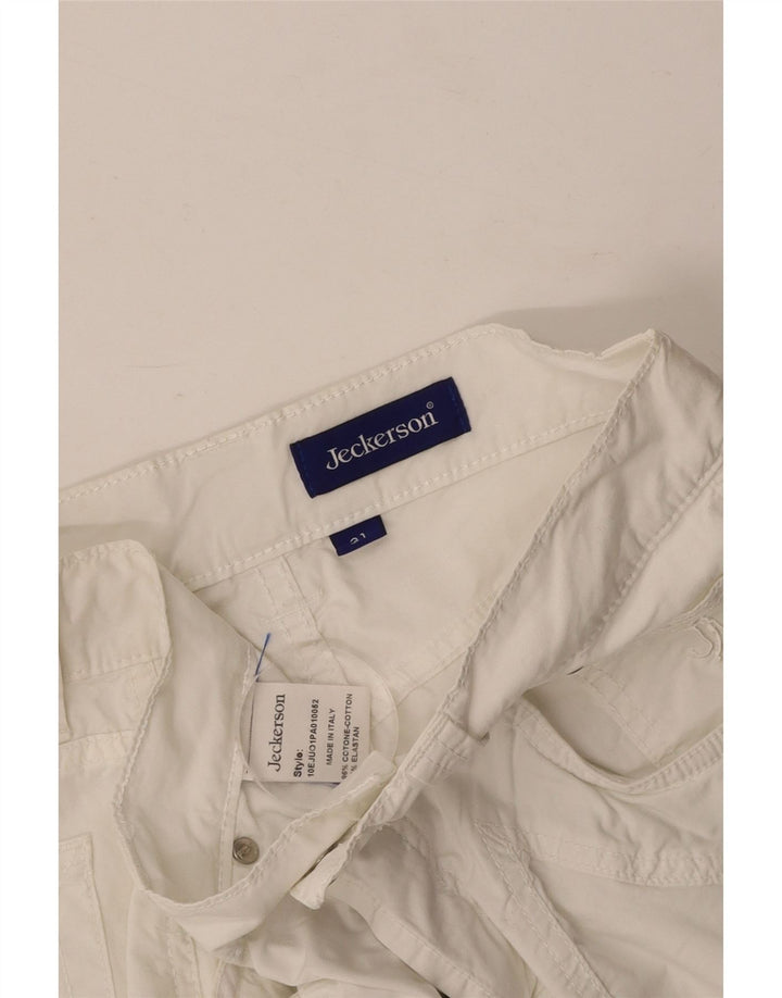 Bermuda feminina JECKERSON casual W31 algodão branco médio