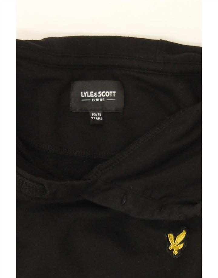 LYLE & SCOTT Boys Hoodie Jumper 10-11 Years Black Cotton Vintage Lyle & Scott and Second-Hand Lyle & Scott from Messina Hembry 