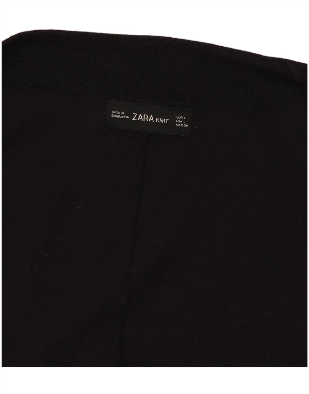 Zara Suéter cardigã feminino aberto manga 3/4 Reino Unido 16 grande azul marinho