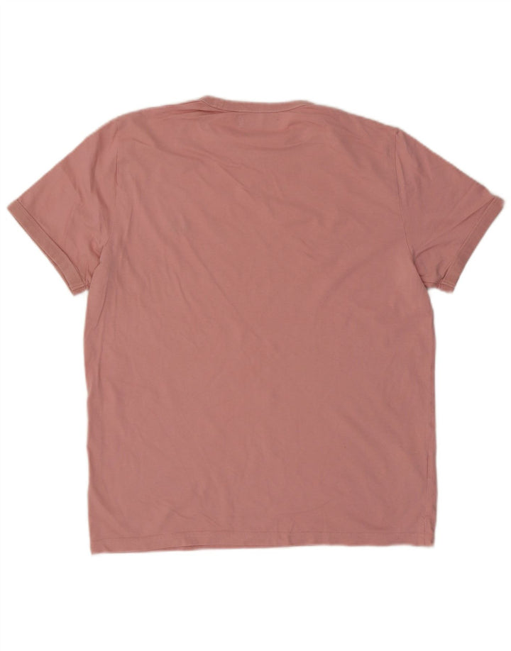 Camiseta masculina Fred Perry de algodão rosa médio