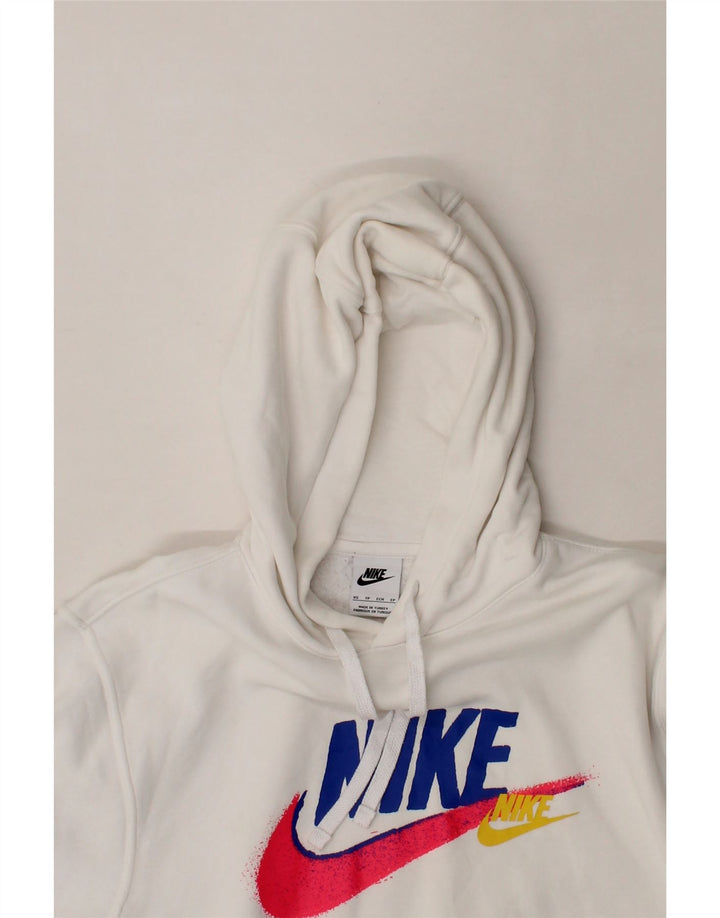 NIKE Mens Graphic Hoodie Jumper XS White Cotton Vintage Nike and Second-Hand Nike from Messina Hembry 