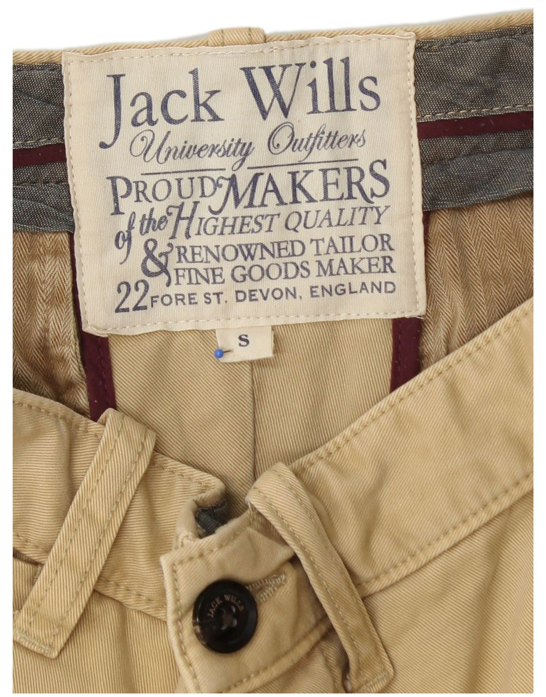 JACK WILLS Mens Chino Shorts Pequeno W32 Algodão Bege