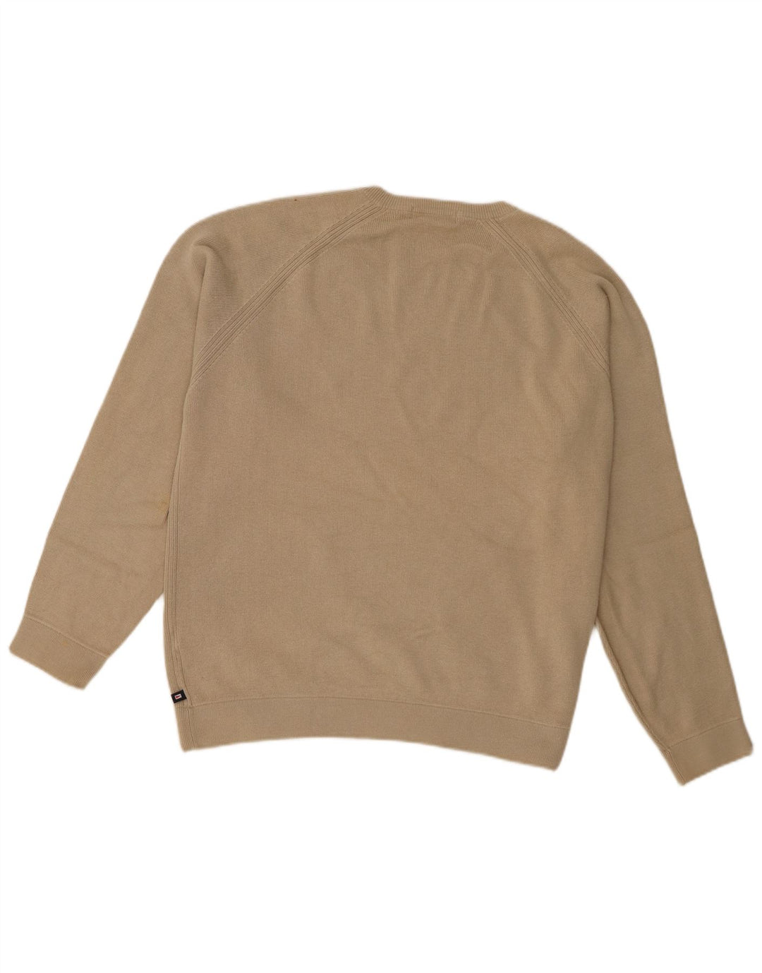 Suéter masculino Marks & Spencer com gola redonda, algodão bege médio