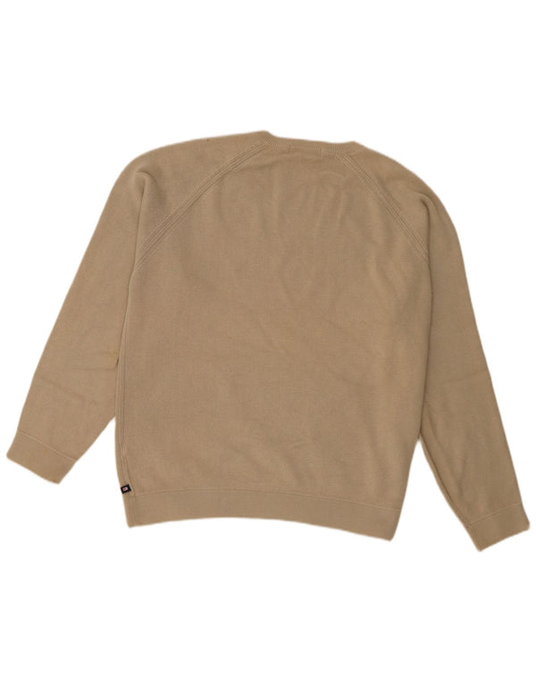 Suéter masculino Marks & Spencer com gola redonda, algodão bege médio