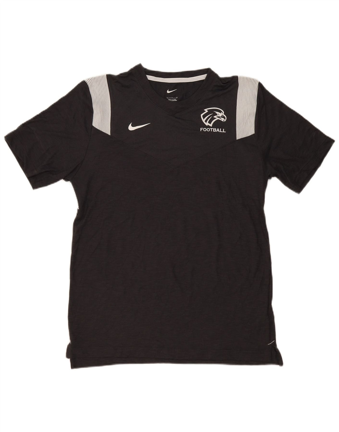 Camiseta Nike masculina Dri Fit com estampa gráfica grande de poliéster listrado preto