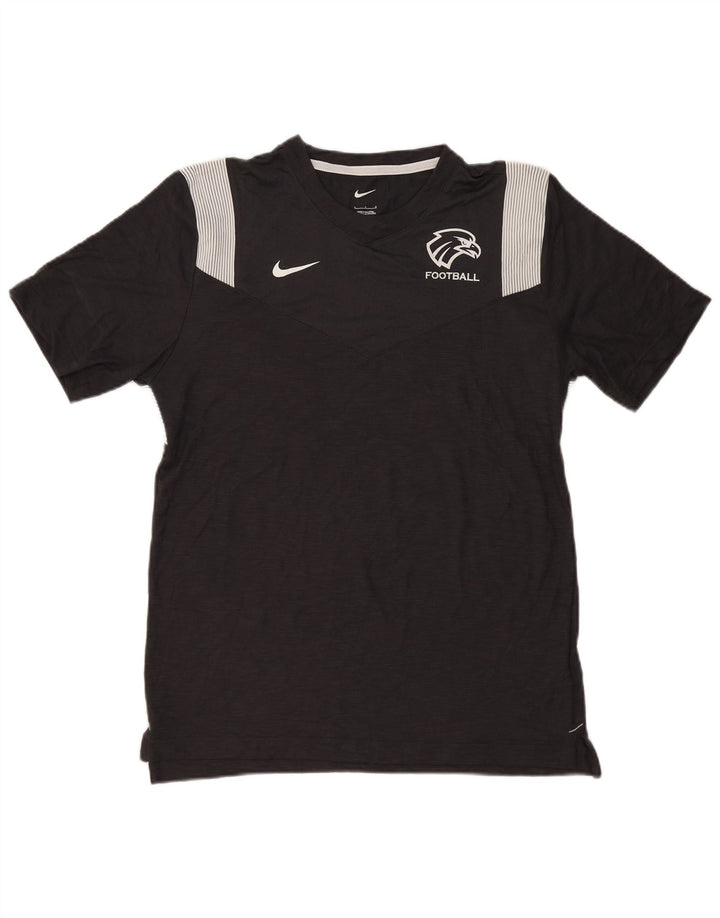 Camiseta Nike masculina Dri Fit com estampa gráfica grande de poliéster listrado preto