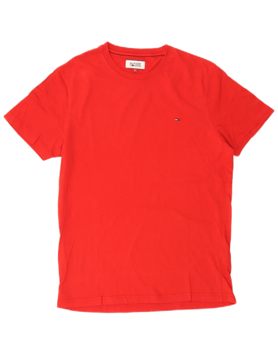 Tommy Hilfiger Camiseta masculina grande de algodão vermelho