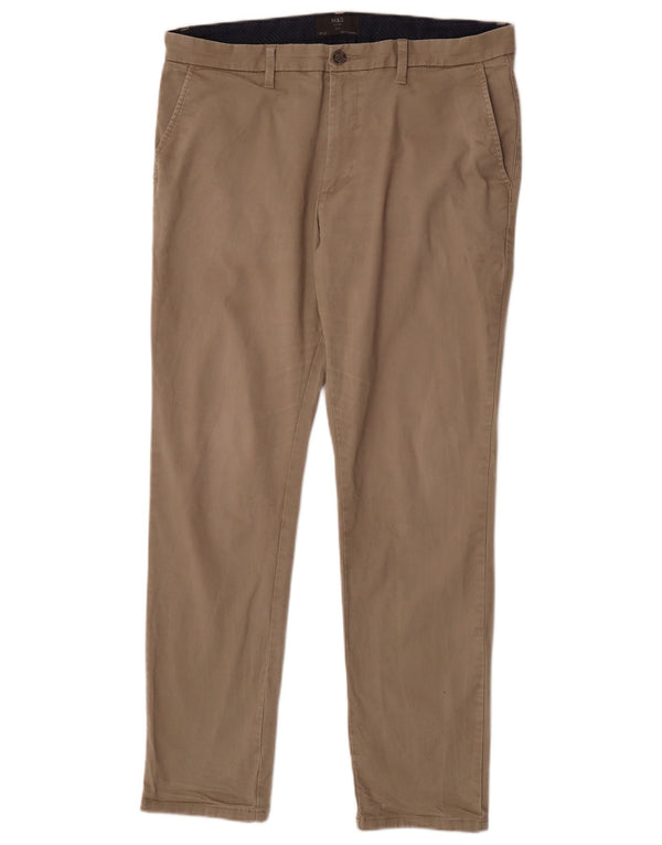 Calça Chino Masculina Slim Marks & Spencer W36 L31 Algodão Bege