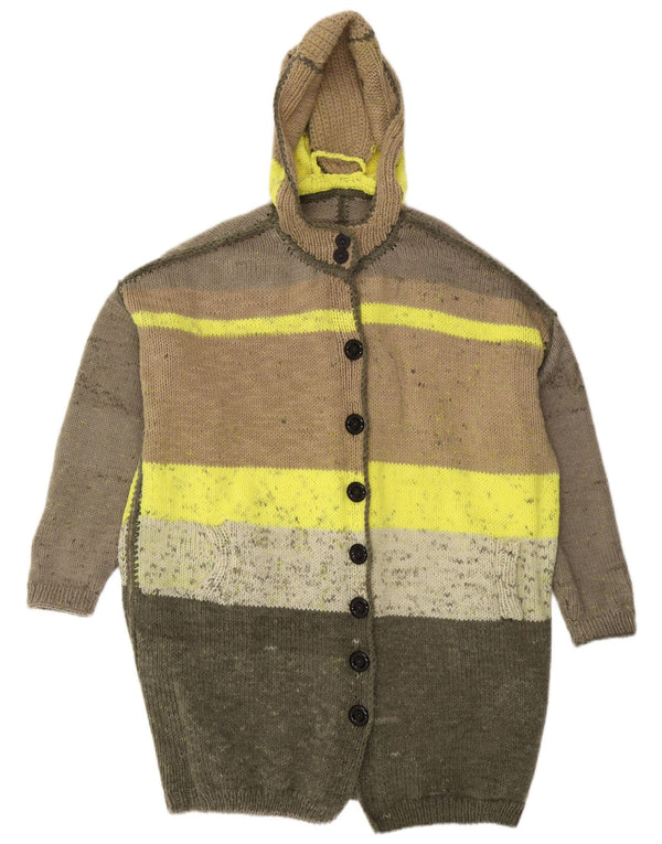 Suéter vintage feminino oversized longline cardigan Reino Unido 20 2XL multicolorido